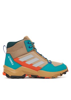 Trekkingi adidas Terrex Ax4r Mid JP9993 Brązowy ze sklepu eobuwie.pl w kategorii Buty trekkingowe dziecięce - zdjęcie 185532323