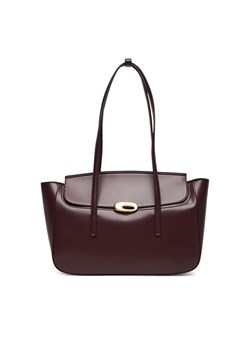 Torebka Calvin Klein Hardware Flap Tote Bag LV04F3145G Bordowy ze sklepu eobuwie.pl w kategorii Torby Shopper bag - zdjęcie 185532383