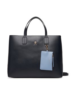 Tommy Hilfiger Torebka Th Icon Satchel AW0AW17683 Granatowy ze sklepu MODIVO w kategorii Torby Shopper bag - zdjęcie 185533193