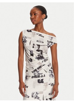 Desigual Bluzka Breaking News 25WWTK10 Écru Regular Fit ze sklepu MODIVO w kategorii Bluzki damskie - zdjęcie 185533370