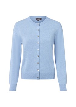 Franco Callegari Damski kardigan z czystego kaszmiru Kobiety Kaszmir jasnoniebieski marmurkowy ze sklepu vangraaf w kategorii Swetry damskie - zdjęcie 185534643