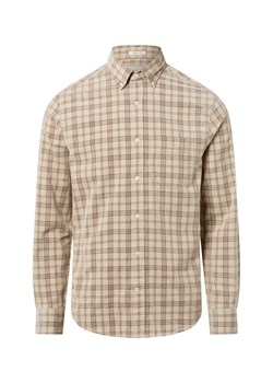 Gant Męska koszula sztruksowa Mężczyźni Regular Fit Bawełna piaskowy w kratkę ze sklepu vangraaf w kategorii Koszule męskie - zdjęcie 185534653