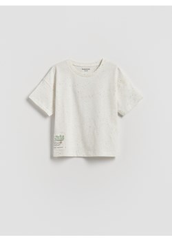 Reserved - T-shirt z bawełną - złamana biel ze sklepu Reserved w kategorii T-shirty chłopięce - zdjęcie 185534943