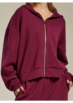 Sinsay - Rozpinana bluza z kapturem soft touch - czerwony ze sklepu Sinsay w kategorii Bluzy damskie - zdjęcie 185535994