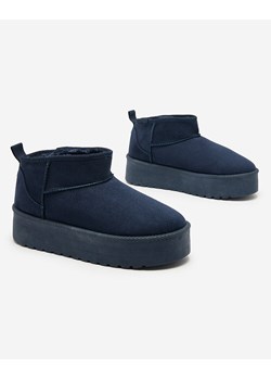 Royalfashion Granatowe krótkie damskie buty a'la śniegowce Teritsi ze sklepu royalfashion.pl w kategorii Śniegowce damskie - zdjęcie 185536811