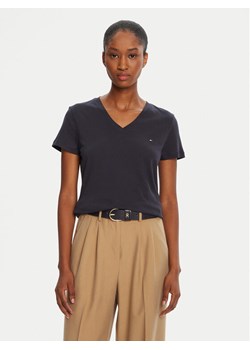Tommy Hilfiger T-Shirt Heritage V-Neck Tee WW0WW24969 Granatowy Regular Fit ze sklepu MODIVO w kategorii Bluzki damskie - zdjęcie 185548252