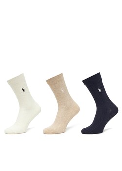 Zestaw 3 par wysokich skarpet damskich Polo Ralph Lauren 455923551003 Kolorowy ze sklepu eobuwie.pl w kategorii Skarpetki damskie - zdjęcie 185550490