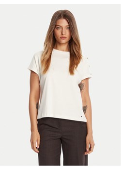 Tommy Hilfiger T-Shirt Gold Button WW0WW47455 Écru Regular Fit ze sklepu MODIVO w kategorii Bluzki damskie - zdjęcie 185550780