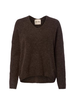 MOS MOSH Sweter damski z zawartością alpaki - MMThora Kobiety Wełna czekoladowy jednolity ze sklepu vangraaf w kategorii Swetry damskie - zdjęcie 185551794