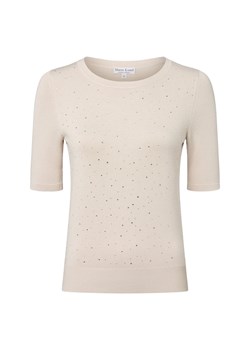 Marie Lund Damski sweter z krótkim rękawem Kobiety drobna dzianina kitt jednolity ze sklepu vangraaf w kategorii Bluzki damskie - zdjęcie 185551810