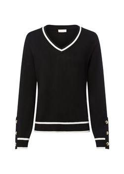 Liu Jo Collection Damski sweter z dzianiny z zawartością jedwabiu - Maglia Chiusa Kobiety czarny jednolity ze sklepu vangraaf w kategorii Swetry damskie - zdjęcie 185551813