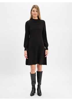 Monari Damska sukienka z dzianiny Kobiety Bawełna czarny jednolity ze sklepu vangraaf w kategorii Sukienki - zdjęcie 185551900
