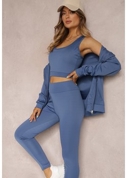 Niebieski 3-częściowy Komplet Dresowy z Legginsami Bluzą i Topem Heri ze sklepu renee.pl w kategorii Komplety i garnitury damskie - zdjęcie 185551990