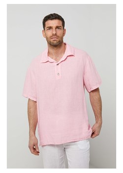 Rodier Lin Lniana koszulka polo w kolorze jasnoróżowym ze sklepu Limango Polska w kategorii T-shirty męskie - zdjęcie 185556230