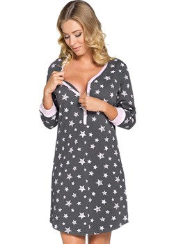 Kometa damska koszula nocna rozpinana rękaw 3/4, Kolor grafitowo-różowy, Rozmiar S, Italian Fashion ze sklepu Intymna w kategorii Koszule nocne - zdjęcie 185558180