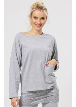 Ciepła bluza domowa jasnoszara Hot Touch LHB 729 3, Kolor jasnoszary, Rozmiar S, Key ze sklepu Intymna w kategorii Bluzy damskie - zdjęcie 185558210