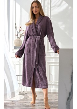 Długi szlafrok damski ametyst 2558 Celeste, Kolor fioletowy, Rozmiar XL, L&amp;L ze sklepu Intymna w kategorii Szlafroki damskie - zdjęcie 185558330