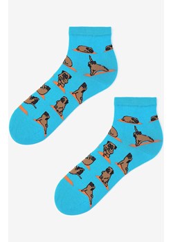 Marilyn skarpetki damskie z psem ćwiczącym jogę SL Dogyoga, Kolor niebieski-wzór, Rozmiar 36-40, Marilyn ze sklepu Intymna w kategorii Skarpetki damskie - zdjęcie 185558394