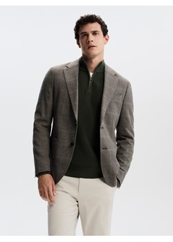 Reserved - Marynarka slim fit z wiskozą - ciemnobrązowy ze sklepu Reserved w kategorii Marynarki męskie - zdjęcie 185559512