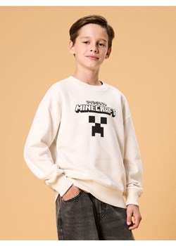 Sinsay - Bluza crewneck z nadrukiem Minecraft - kremowy - id: 492FC-02X - marki Sinsay - 185559973 Sinsay - Bluza crewneck z nadrukiem Minecraft - kremowy ze sklepu Sinsay w kategorii Bluzy chłopięce - zdjęcie 185559973