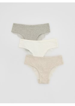 Reserved - Majtki typu hipster 3 pack - kremowy ze sklepu Reserved w kategorii Majtki damskie - zdjęcie 185560843