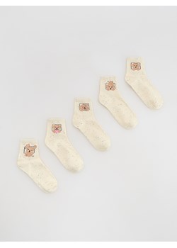 Reserved - Bawełniane skarpetki 5 pack - złamana biel ze sklepu Reserved w kategorii Skarpetki dziecięce - zdjęcie 185561761
