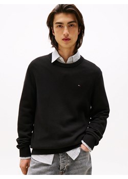 Tommy Jeans Męski sweter Mężczyźni Bawełna czarny jednolity ze sklepu vangraaf w kategorii Swetry męskie - zdjęcie 185561972