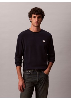Calvin Klein Jeans Męska koszula z długim rękawem Mężczyźni granatowy jednolity ze sklepu vangraaf w kategorii T-shirty męskie - zdjęcie 185561973