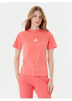 adidas T-Shirt Essentials 3-Stripes KE4377 Koralowy Regular Fit ze sklepu MODIVO w kategorii Bluzki damskie - zdjęcie 185562600