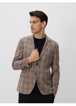Reserved - Marynarka slim fit w kratę - beżowy ze sklepu Reserved w kategorii Marynarki męskie - zdjęcie 185563172
