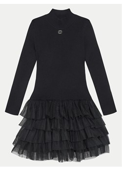 TWINSET Sukienka codzienna 242GJ3121 Czarny Regular Fit ze sklepu MODIVO w kategorii Sukienki dziewczęce - zdjęcie 185564332