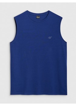 Męska koszulka bez rękawów 4F 4FRSS25TSLEM233 - granatowa ze sklepu Sportstylestory.com w kategorii T-shirty męskie - zdjęcie 185568121