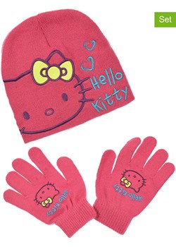 Hello Kitty 2-częściowy zestaw &quot;Hello Kitty&quot; w kolorze różowym ze sklepu Limango Polska w kategorii Czapki dziecięce - zdjęcie 185568354