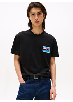 Tommy Jeans Koszulka męska Mężczyźni Bawełna czarny nadruk ze sklepu vangraaf w kategorii T-shirty męskie - zdjęcie 185572351