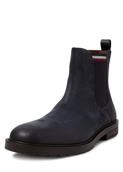 Tommy Hilfiger Skórzane buty Mężczyźni skóra granatowy jednolity ze sklepu vangraaf w kategorii Buty zimowe męskie - zdjęcie 185572380