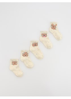 Reserved - Wzorzyste skarpetki 5 pack - złamana biel ze sklepu Reserved w kategorii Skarpetki dziecięce - zdjęcie 185573842