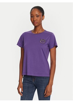 PINKO T-Shirt Quentin 103320 A2RN Fioletowy Regular Fit ze sklepu MODIVO w kategorii Bluzki damskie - zdjęcie 185575321