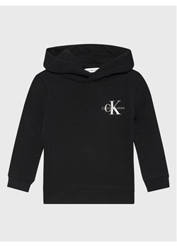 Calvin Klein Jeans Bluza Small Monogram IU0IU00266 Czarny Regular Fit ze sklepu MODIVO w kategorii Bluzy chłopięce - zdjęcie 185575332