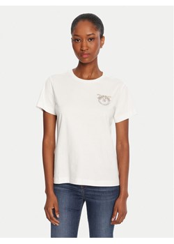 PINKO T-Shirt Quentin 103320 A2RN Biały Regular Fit ze sklepu MODIVO w kategorii Bluzki damskie - zdjęcie 185575382