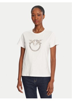PINKO T-Shirt Quentin 100535 A2RN Biały Regular Fit ze sklepu MODIVO w kategorii Bluzki damskie - zdjęcie 185575394
