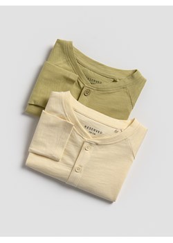 Reserved - Bawełniany longsleeve 2 pack - jasnozielony ze sklepu Reserved w kategorii T-shirty chłopięce - zdjęcie 185577714