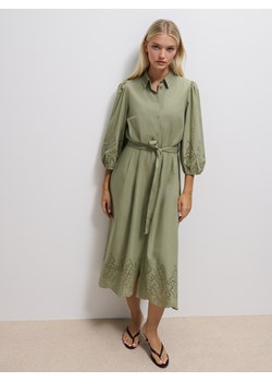 Mohito - Koszulowa zielona sukienka maxi - khaki - id: 633GX-87X - marki Mohito - 185579712 Mohito - Koszulowa zielona sukienka maxi - khaki ze sklepu Mohito w kategorii Sukienki - zdjęcie 185579712