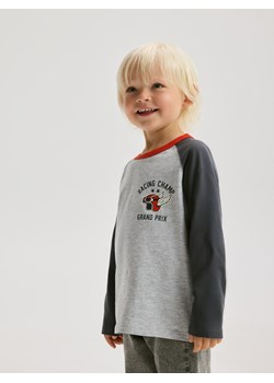 Reserved - Bawełniany longsleeve - jasnoszary ze sklepu Reserved w kategorii T-shirty chłopięce - zdjęcie 185579901