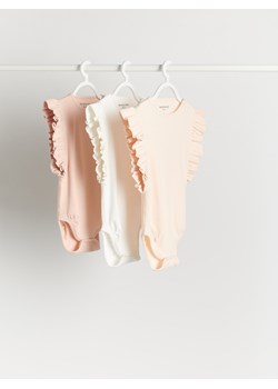 Reserved - Bawełniane body 3 pack - złamana biel ze sklepu Reserved w kategorii Body niemowlęce - zdjęcie 185580080