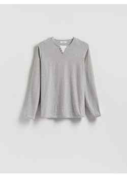 Reserved - Longsleeve henley - szary ze sklepu Reserved w kategorii Swetry męskie - zdjęcie 185580533