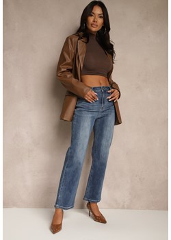 Niebieskie Proste Jeansy Regular Waist Fesalira ze sklepu renee.pl w kategorii Jeansy damskie - zdjęcie 185580962