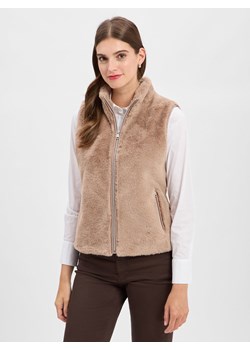 Marie Lund Damska kamizelka ze sztucznego futra Kobiety taupe jednolity ze sklepu vangraaf w kategorii Kamizelki damskie - zdjęcie 185589642