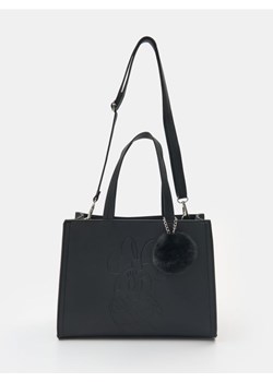 Sinsay - Torebka tote z odpinanym paskiem z tłoczeniem Minnie Mouse - czarny - id: 143GK-99X - marki Sinsay - 185591880 Sinsay - Torebka tote z odpinanym paskiem z tłoczeniem Minnie Mouse - czarny ze sklepu Sinsay w kategorii Torebki damskie - zdjęcie 185591880