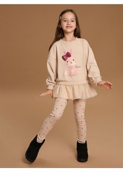 Sinsay - Prążkowane legginsy ze wzorkiem - beżowy - id: ZF709-80X - marki Sinsay - 185592073 Sinsay - Prążkowane legginsy ze wzorkiem - beżowy ze sklepu Sinsay w kategorii Spodnie dziewczęce - zdjęcie 185592073