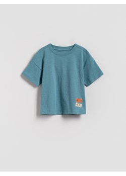 Reserved - Bawełniany t-shirt - niebieski ze sklepu Reserved w kategorii T-shirty chłopięce - zdjęcie 185593354